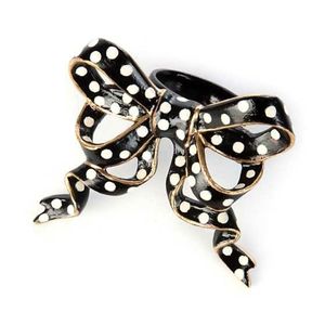 MACKENZIE-CHILDS BOW NAPKIN RING HOLDER DOTS.